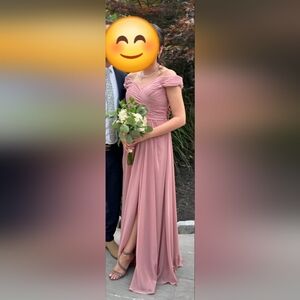 Dusty Pink Off Shoulder Dress